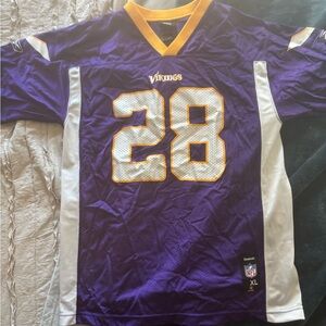 Reebok Purple & White NFL Vikings Peterson Jersey